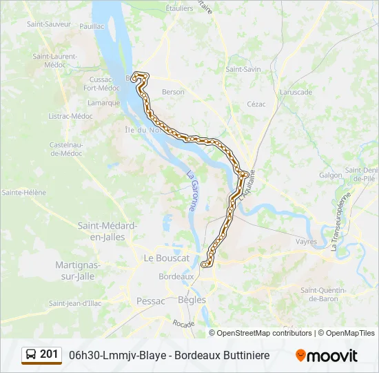 201 Bus Line Map