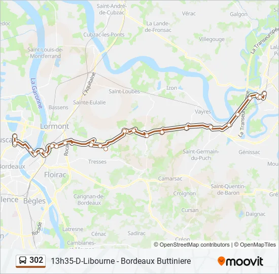 302 Bus Line Map