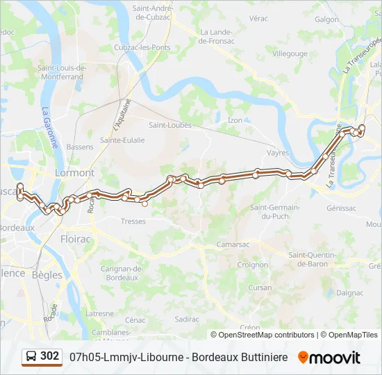 302 Bus Line Map
