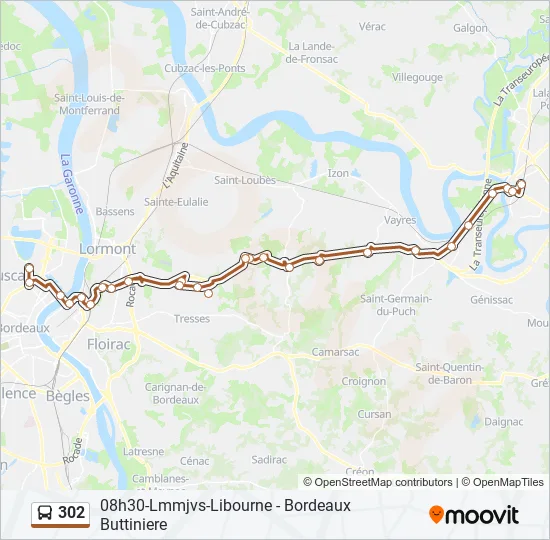 302 Bus Line Map