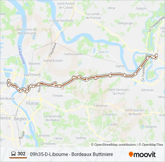 302 Bus Line Map