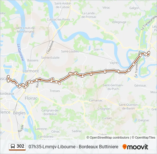 302 Bus Line Map