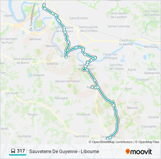 317 Bus Line Map