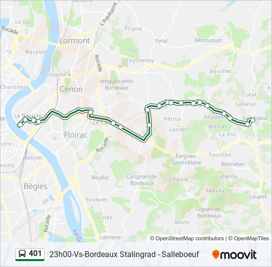 401 bus Line Map