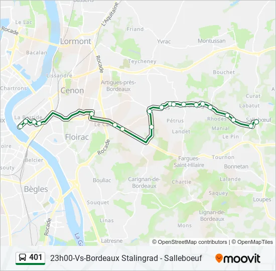 401 Bus Line Map