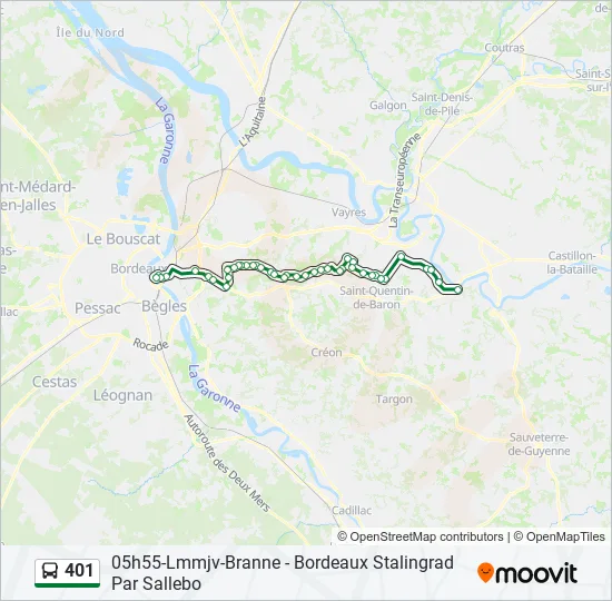 401 Bus Line Map