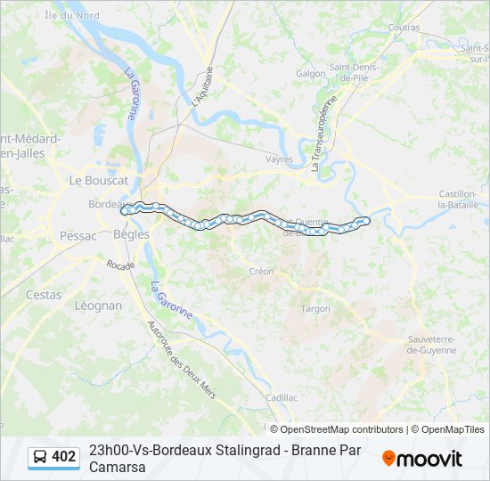 Plan de la ligne 402 de bus