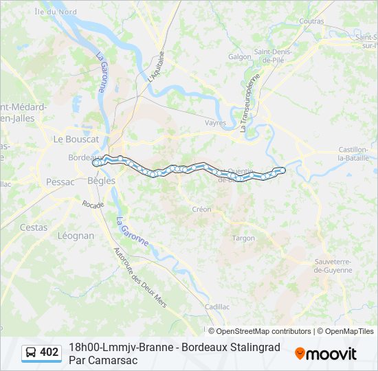 Plan de la ligne 402 de bus