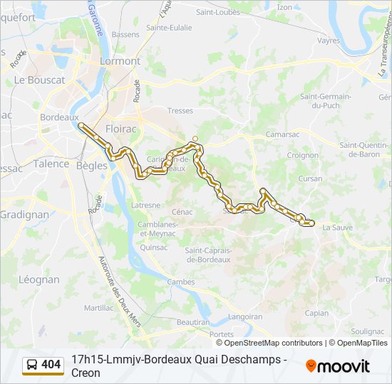 404 bus Line Map