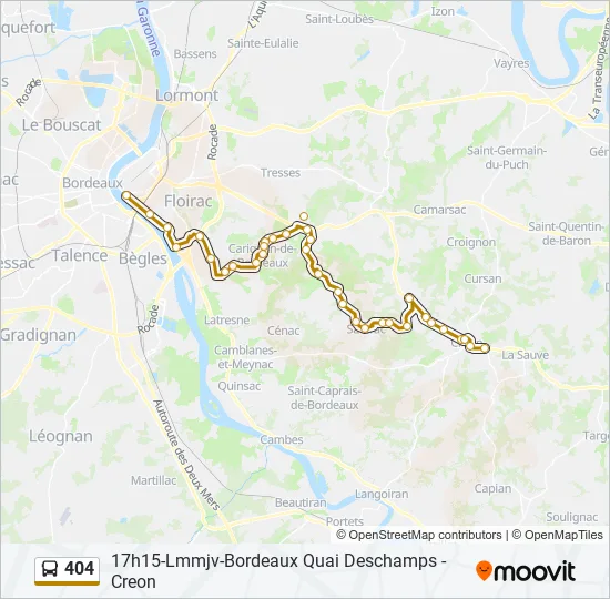 404 Bus Line Map