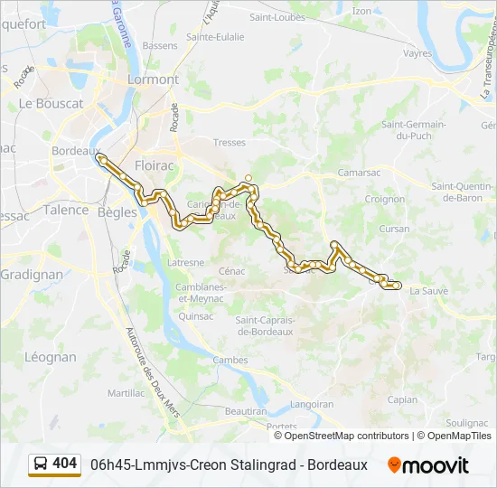 404 Bus Line Map