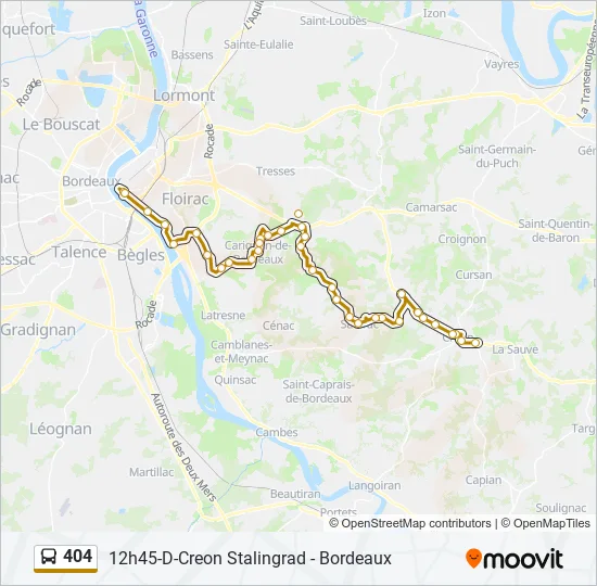 404 Bus Line Map