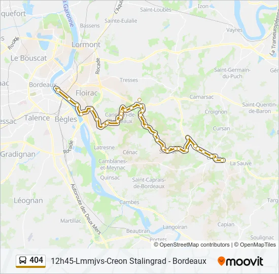 404 Bus Line Map