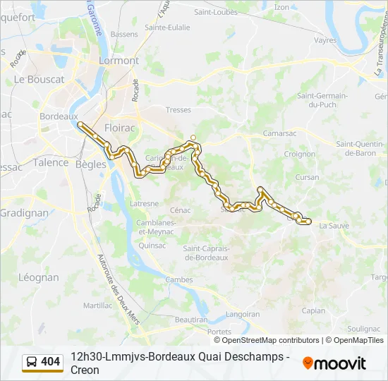 404 Bus Line Map