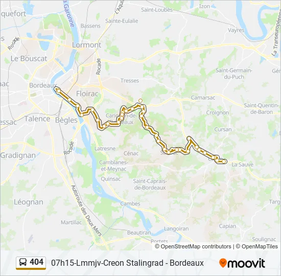 404 Bus Line Map