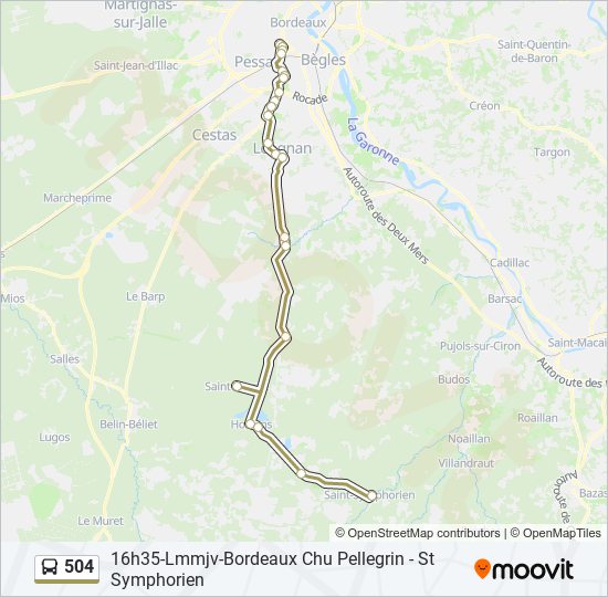 Plan de la ligne 504 de Autobús