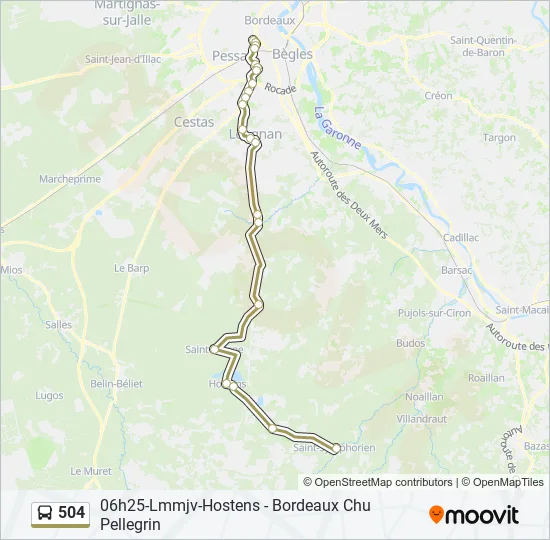 504 Bus Line Map