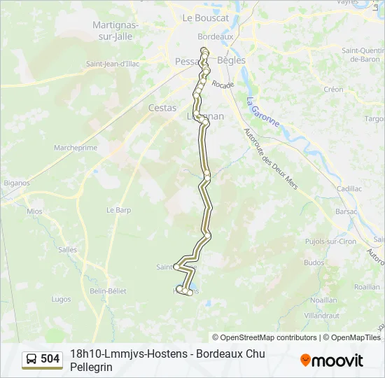 504 Bus Line Map