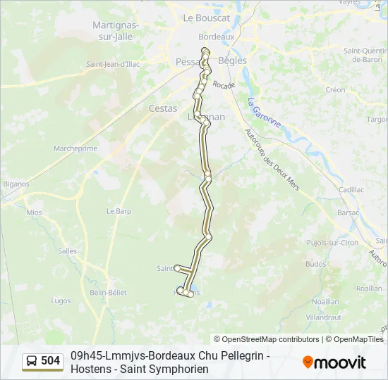 504 Bus Line Map
