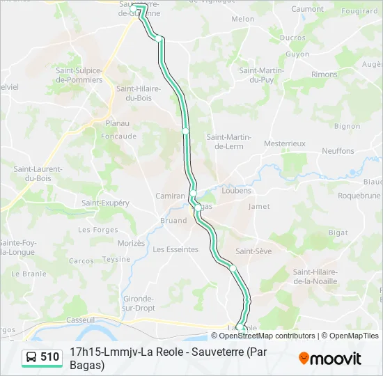 510 Bus Line Map