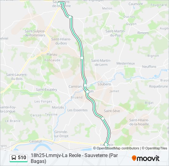 Plan de la ligne 510 de bus