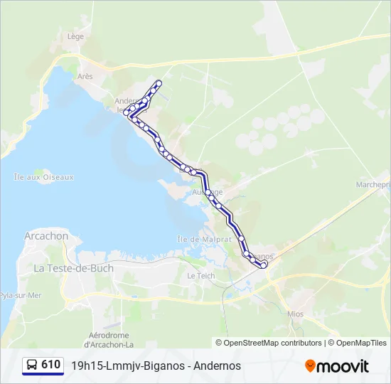 610 Bus Line Map