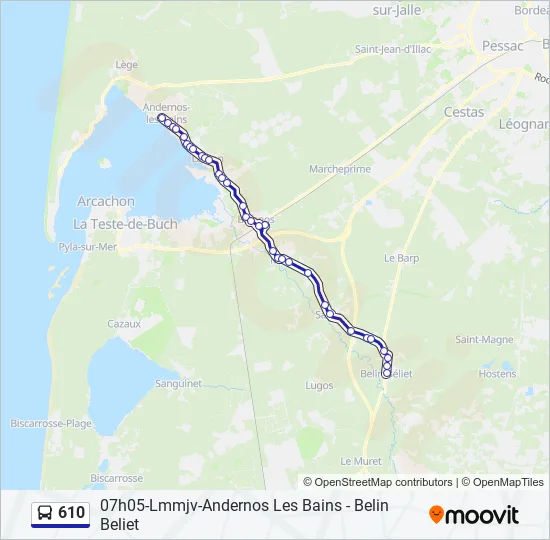 610 Bus Line Map
