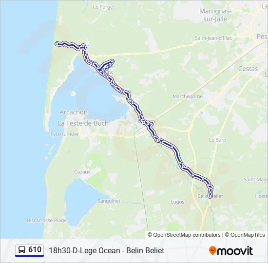 610 Bus Line Map