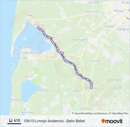 610 Bus Line Map