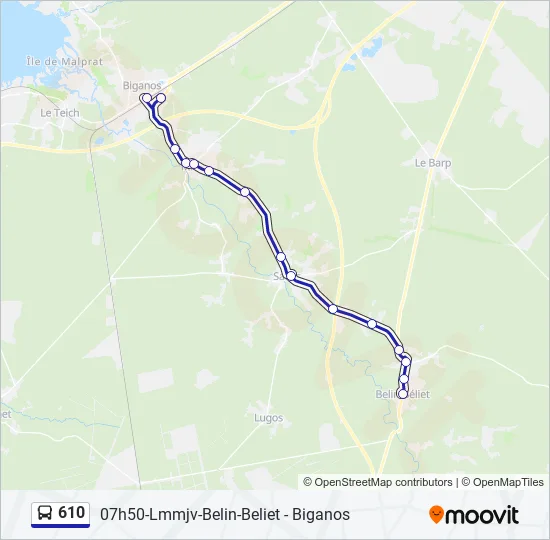 610 Bus Line Map