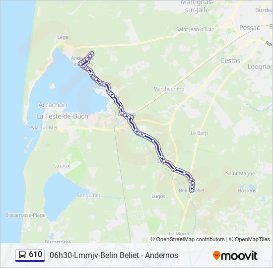 610 Bus Line Map