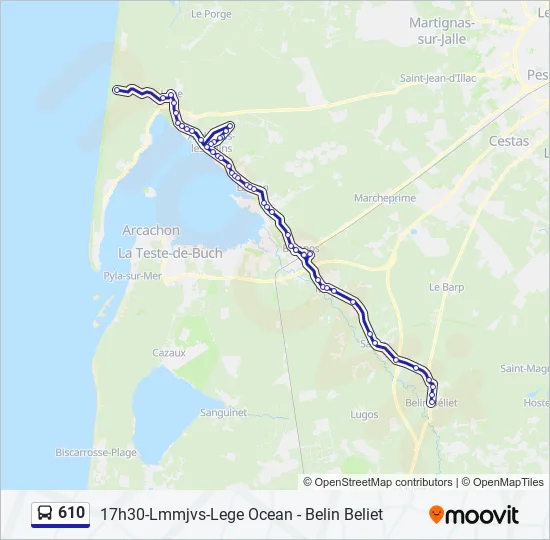 610 Bus Line Map