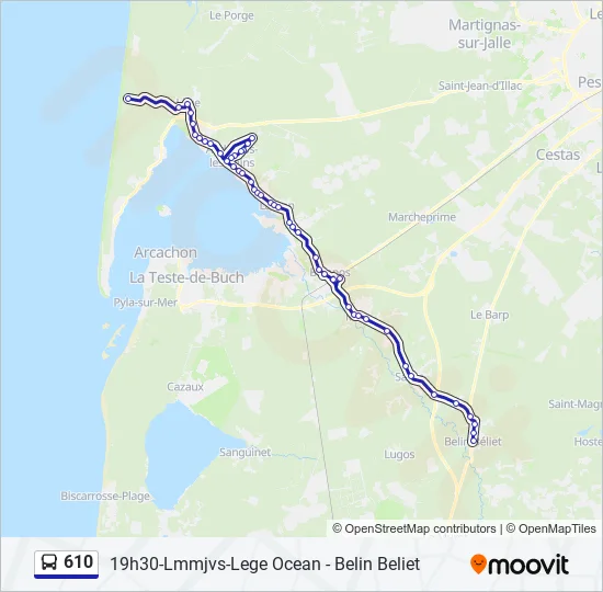 610 Bus Line Map