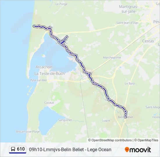 610 Bus Line Map