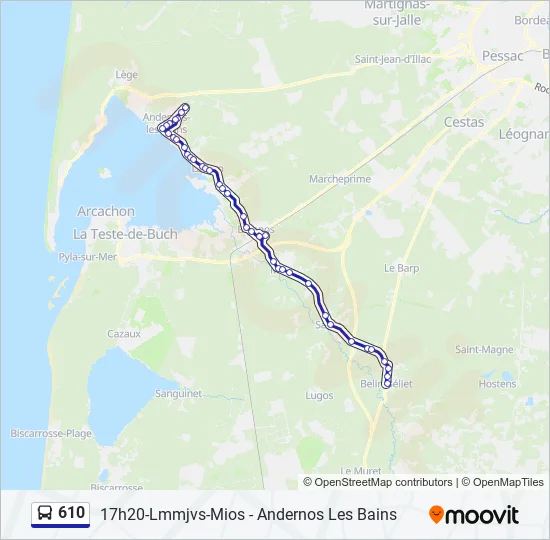 610 Bus Line Map