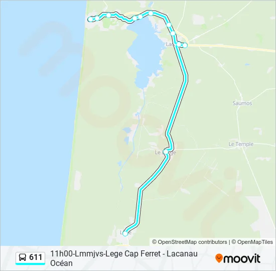 611 Bus Line Map