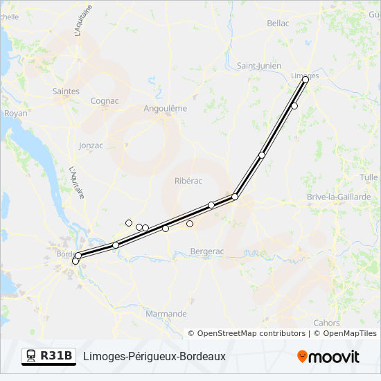 r31b Itinerary: Timetables, Stops & Map