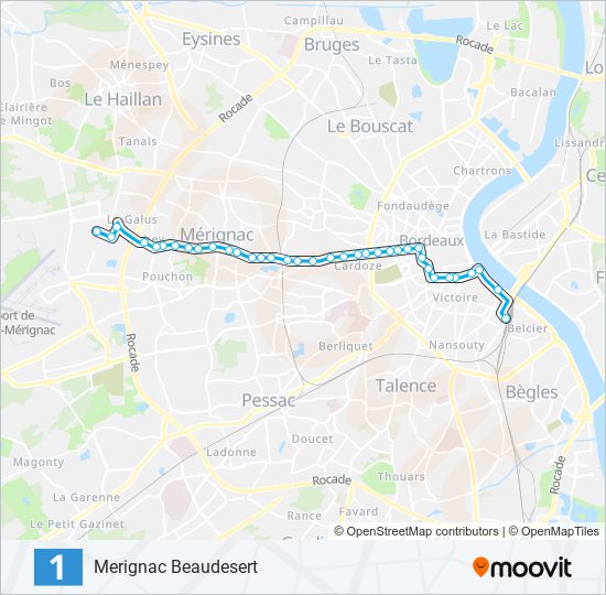 Plan de la ligne 1 de bus