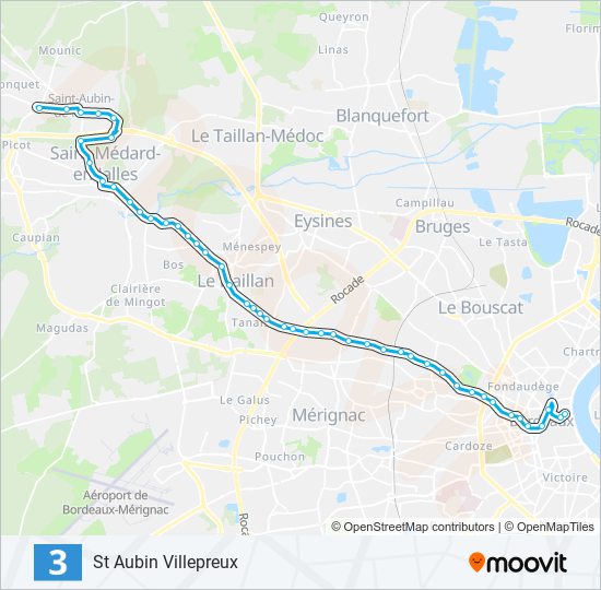 Plan de la ligne 3 de bus