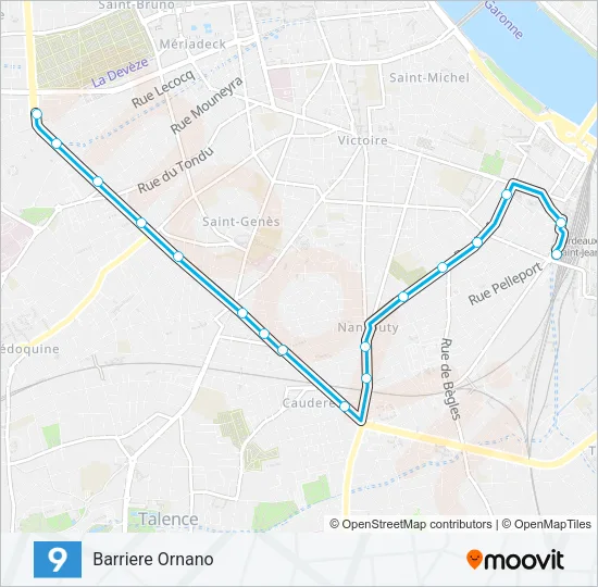 9 Bus Line Map