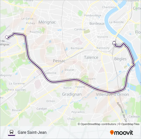 Plan de la ligne 30'DIRECT de bus