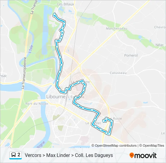 2 Bus Line Map