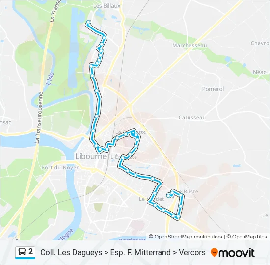 2 Bus Line Map