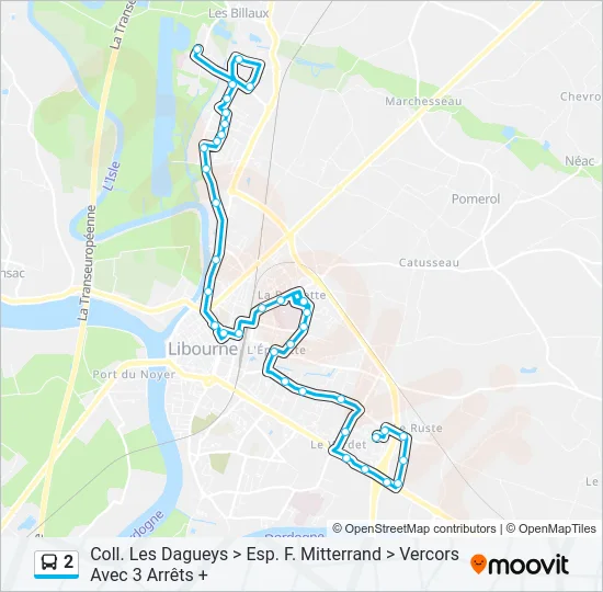 2 Bus Line Map