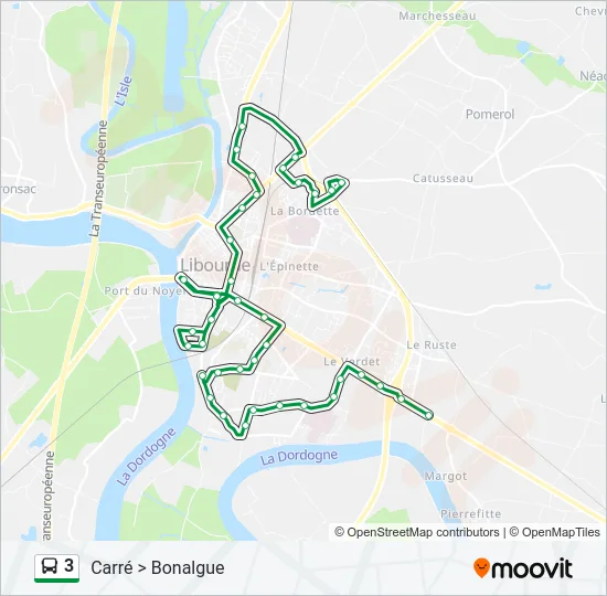 3 Bus Line Map