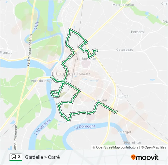 3 Bus Line Map