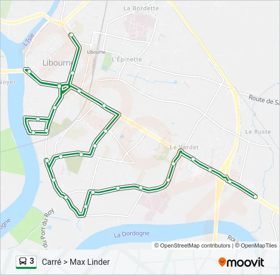 3 Bus Line Map