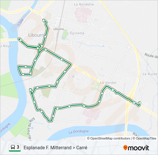 Plan de la ligne 3 de bus