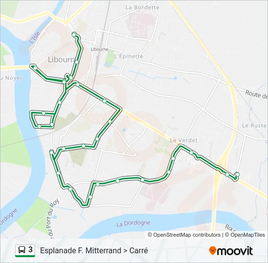 3 Bus Line Map