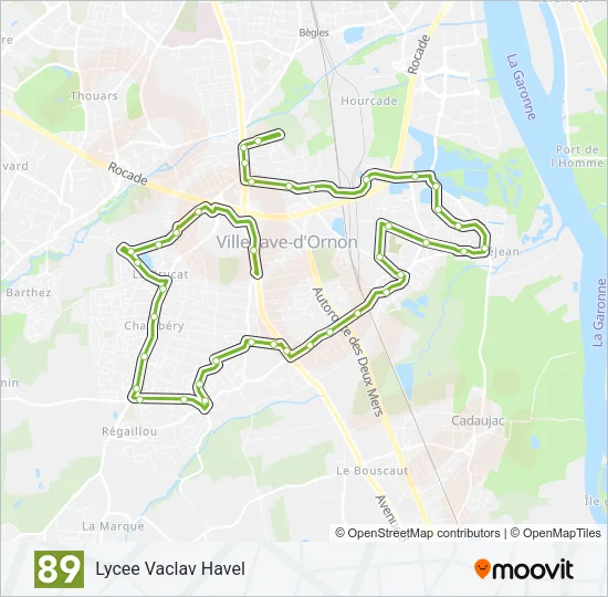 89 Bus Line Map